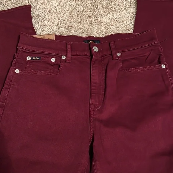Polo Ralph Lauren - The Tompkins Skinny High Rise Ankle - Wine - Size 25R - Picture 3 of 6